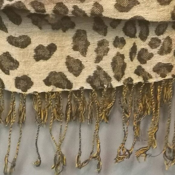 Cashmere Leopard Print Fringe Scarf by Yigal Azrouel - Picture 5 of 9